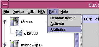 2. From the path table on the right of the window, select the path for which you want to view statistics.