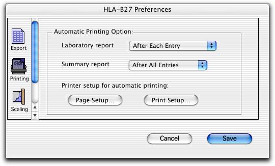 Use Printing to specify when to print reports: After Each Entry or After All Entries (automatic