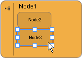 Pour aligner plusieurs nœuds par leur bordure ou par leur centre : 1. Faire un lasso sur (Sélecter) plusieurs nœuds. Un rectangle avec des poignées entoure les objets. 2.