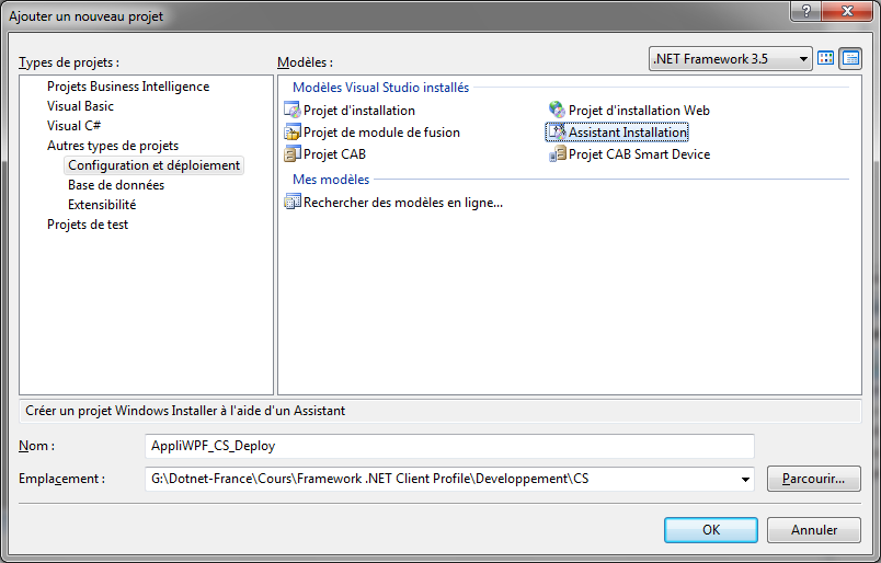 10 Déployer une application cliente avec le Framework.NET 3.5 Client Profile 4 Déployer une application avec un sous-ensemble du Framework.NET Client et Windows Installer 4.