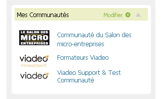 Cliquez sur «Participer» >> «Communautés» pour retrouver la liste de vos communautés sur Viadeo.