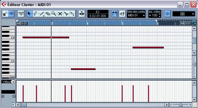 Les éditeurs MIDI L édition des données MIDI s effectue dans les éditeurs MIDI. Les éditeurs suivants sont disponibles.