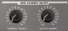 2.3 MIDI CHANNEL SELECT Cette section permet de définir le canal MIDI d entrée et de sortie, de manière indépendante. 2.3.1 Transmit Channel Ce paramètre définit le canal MIDI de sortie.