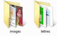 Les icônes des dossiers et des fichiers sont différentes.