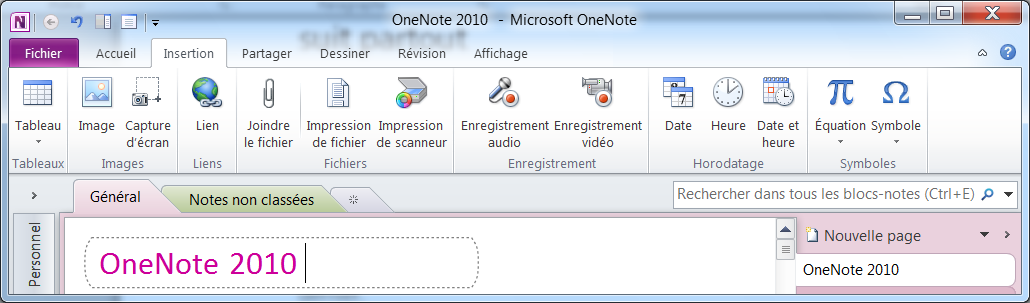3. OneNote 2010, Le cahier numérique qui vous suit partout Peut-être découvrez-vous ce logiciel?