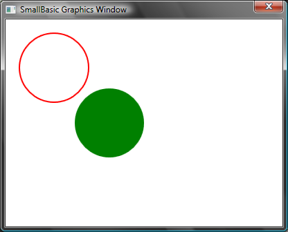 Les Ellipses ne sont que des cas généraux des cercles. Si vous souhaitez dessiner un cercle, il suffit de spécifier la même hauteur et la même largeur. GraphicsWindow.
