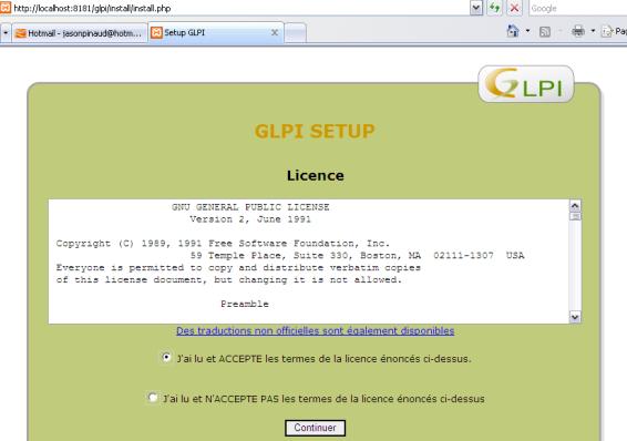 En effet GLPI se présente sous la forme d un fichier tar.
