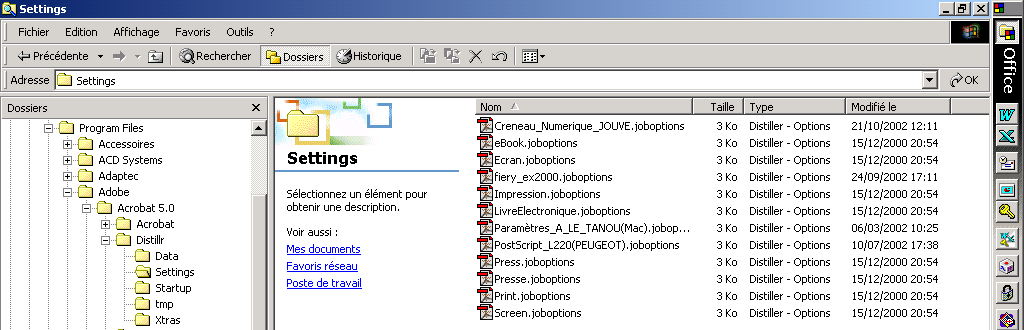 Annexe 1 Installation du profil Copier le fichier " JOUVE_V5.joboptions", envoyé par JOUVE, dans le répertoire "Settings" (Mac ou PC) où se trouvent les fichiers avec la même extension ".
