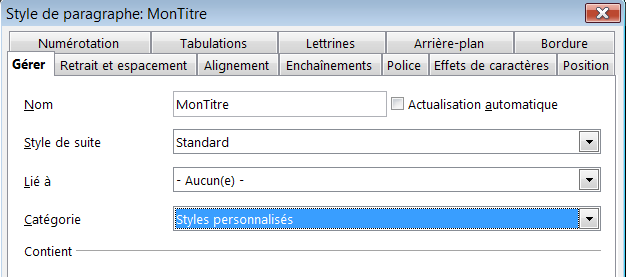Pour Catégorie : Styles personnalisés par la liste déroulante pour l'affichage du Styliste. 4.4.3.