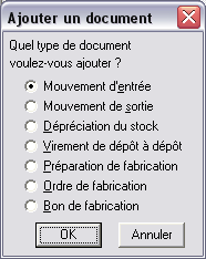 Chapitre 3 Gestion courante soit en cliquant sur l icône Saisir un document de stock de la barre verticale «Gestion des articles et stocks».