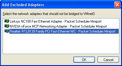 CHAPITRE 12 Configuration d'un réseau virtuel 3. Cochez la case Automatically choose an available physical adapter.