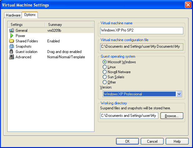 CHAPITRE 4 Apprentissage des points essentiels de VMware Workstation Processeurs : reportez-vous à la rubrique Utilisation du multitraitement symétrique virtuel bidirectionnel (expérimentale) page