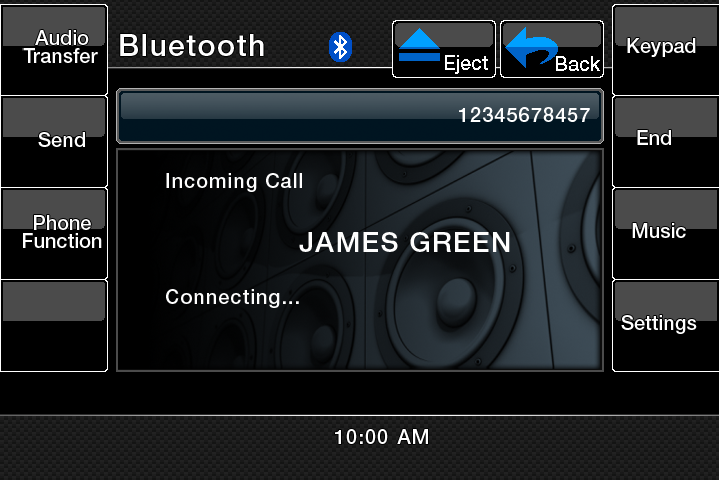 Funciones disponibles mediante teléfonos Bluetooth Cómo llamar utilizando la agenda Puede utilizarse la agenda telefónica transferida desde el teléfono móvil para realizar una llamada desde esta