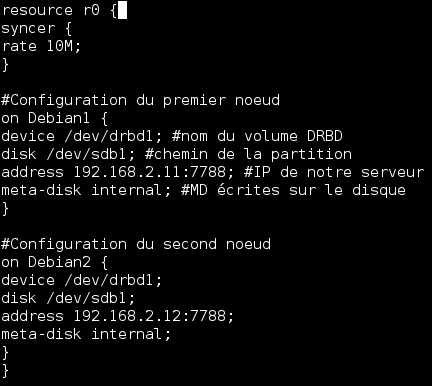 1. Installation et configuration de DRDB Tableau d adressage : Nom d hôte Adresse IP Masque Passerelle Debian1 192.168.2.11 255.255.255.0 192.168.2.2 Debian2 192.168.2.12 255.255.255.0 192.168.2.2 IP Virtuelle 192.
