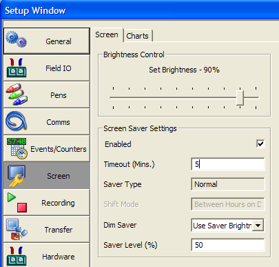 Réduction luminosité (DimSaver) - Uniquement disponible lorsque la fonction Économiseur d'écran (Screen Saver) est active.