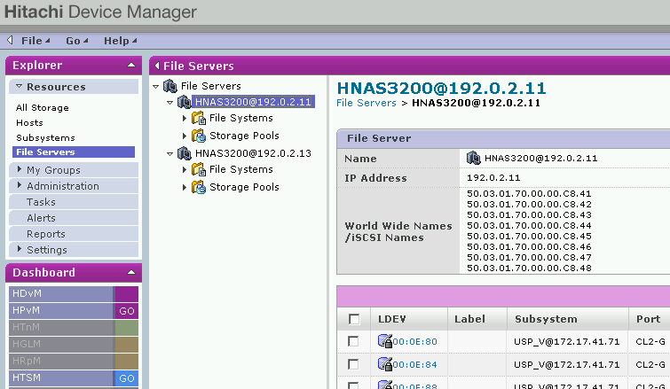 HDvM : intégration HNAS Au niveau des File Server Les
