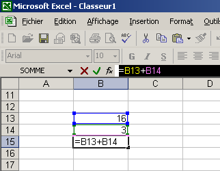 Ajout de formules Il y a plusieurs façons d ajouter une formule dans Excel. Première méthode : Manuellement 1. Choisir et sélectionner une cellule qui contiendra le résultat du calcul 2.