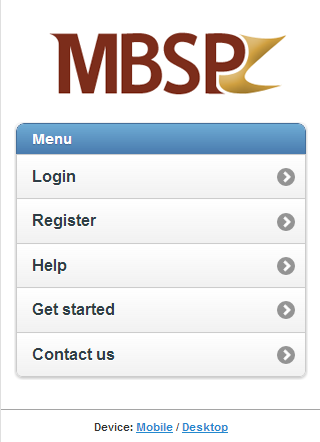 Bureau Internet Banking Pour les utilisateurs d'internet de bureau qui aiment utiliser le service bancaire de nuage MBSP doivent d'abord remplir le formulaire d'inscription sur le site internet MBSP