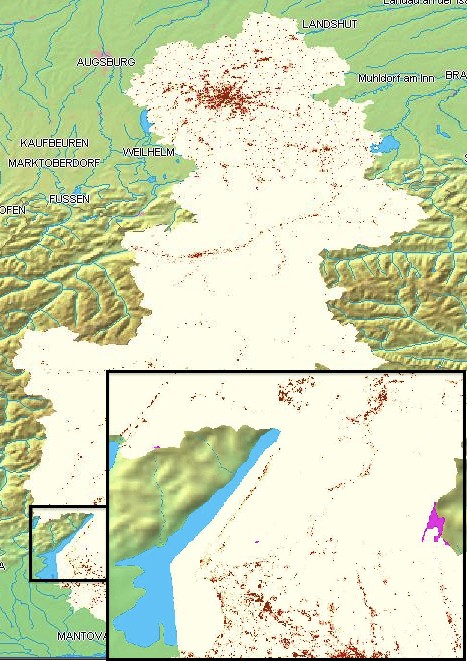 Couche High Resolution Zones Artificialisées (Autriche,
