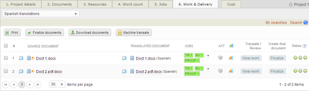 Comment finaliser une traduction? (dans un projet standard) Une fois les differents jobs terminés : Rendez vous sur votre espace de travail Wordbee Translator.