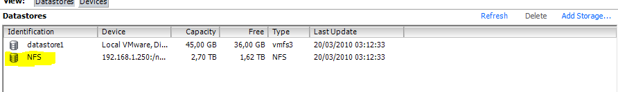Voila votre NFS apparait. 3.4.1. Ajout d un utilisateur «root ou pas».