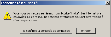 11. Configuration de l'accès au WIFI de l'upjv Pré-requis Windows demande une confirmation Cliquez sur le bouton «Je confirme la demande de connexion
