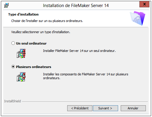 Chapitre 3 Déploiement de FileMaker Server sur plusieurs ordinateurs 34 Installation sur l ordinateur maître Installez d abord FileMaker Server sur l ordinateur subordonné (consultez la section