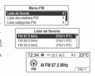 Radio 121 Maintenir le bouton AS 1-2 enfoncé pour mémoriser les stations dont la réception est bonne sur ce bouton de la page de mémorisation automatique. Un message de mise à jour s'affiche l'écran.