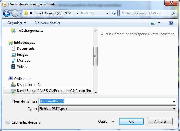 1. Sous Outlook : lancer Menu Fichier -> Archiver ; 2. On obtient la fenêtre de la fonction Archiver AVEC UN PARAMETRAGE PAR DEFAUT QU IL FAUT MODIFIER 3.