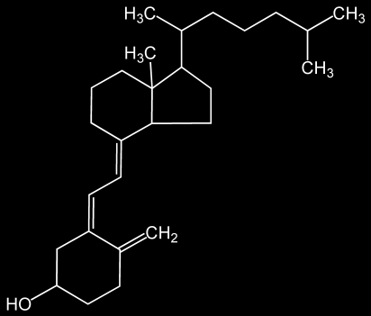 Figure 50 : Vitamine D3 ou cholécalciférol 44 Propriétés : La vitamine D est essentielle au métabolisme du calcium et du phosphore.