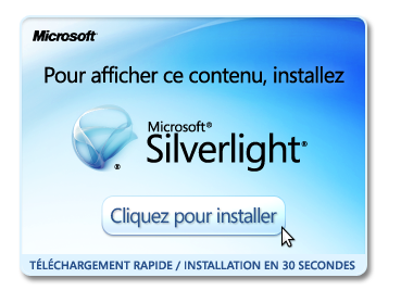 b) Installation/Désinstallation du lecteur vidéo Silverlight Lors de votre premier téléchargement il vous sera demandé d'installer le plugin silverlight si ce dernier n'est pas installer sur votre