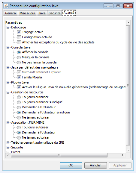 ANTS_COMEDEC_FAQ_T-053 Paramètre de JAVA Cliquer sur le menu