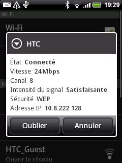 Connexion Internet 119 Connexion à un réseau Wi-Fi avec sécurité EAP-TLS Vous devrez installer un certificat de réseau (*.
