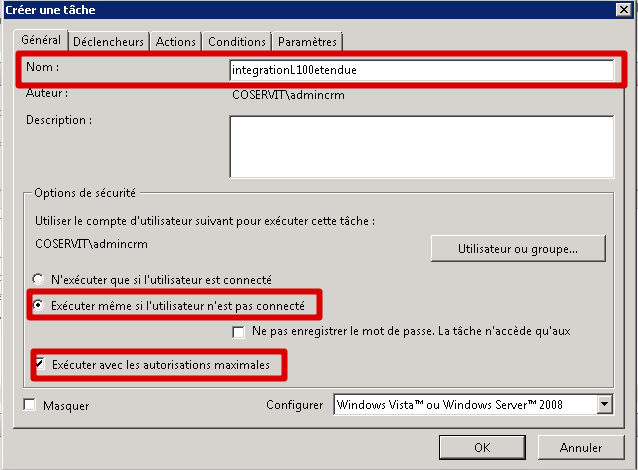 5.2 Planifier l exécution du connecteur sur Windows Server Menu Démarrer Outils d administration