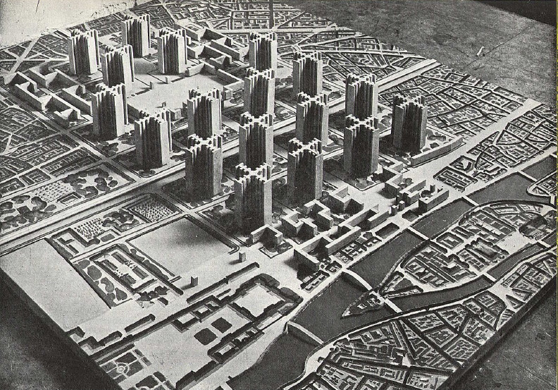 MODERNISME (1925-1975) URBANISME - Extrême influence des théories de Le Corbusier - Fin de la ville agglomérée (bâti intégré) à l ancienne urbanisme rationnel avec immeubles élevés séparés par un