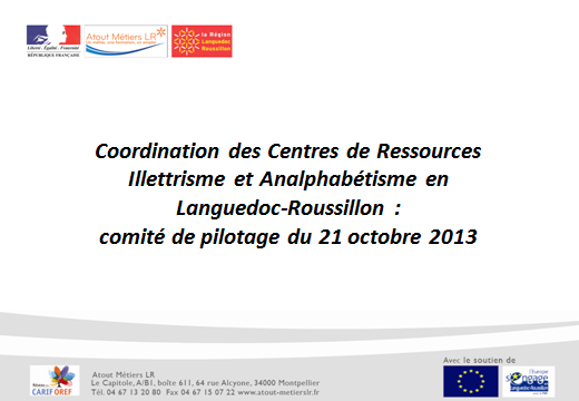 6. Coordonner au niveau régional l action des Centres Ressources Illettrisme et Apprentissage du français - CRIA a.