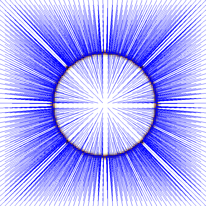 6 D. Boukerroui Fig. 1. De gauche à droite : Image de la carte de contour. Image des orientations théoriques du champ de vecteurs du flot.