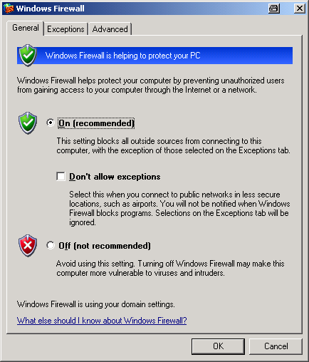 Interface LAN R&S FSU Configuration du Pare-feu Windows XP Le Pare-feu Windows XP bloque toute communication réseau qui n est pas lancée par l ordinateur de commande lui-même ou qui est définie comme