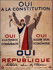Sur cette affiche, Marianne demande de répondre «Oui» au projet de constitution.