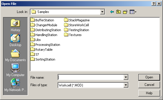 5. Principales fonctions de commande de CIROS Mechatronics Comment charger un modèle de process en activant une commande de menu 1. Dans le menu Fichier, activez la commande Ouvrir.