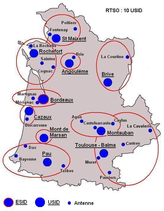 Organisation territoriale ESID de Bordeaux (ESID-BDX) septembre 2015 Vayres Lacaune 10 USID, 32 antennes et 36 régies; 5,01 M de m 2 de SHOD soutenue; 61 009 ha de domaine; 487 immeubles 4 régions