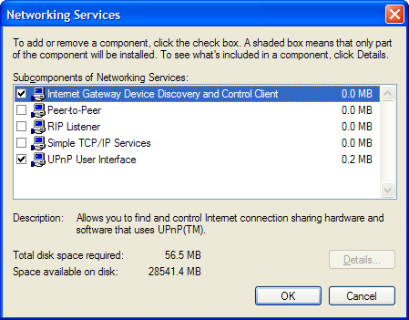 6 Utilisation optimale de votre Thomson Gateway Ajout du client de contrôle et de découverte de passerelle Internet Votre système Windows XP est capable de rechercher et de contrôler des passerelles