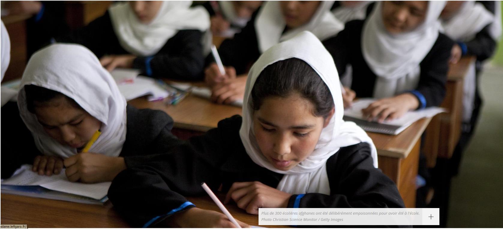 Le Figaro.fr 09 septembre 2015 Début septembre, des centaines de jeunes écolières ont été empoisonnées au gaz dans plusieurs écoles de la ville d'hérat, à l'ouest de l'afghanistan.