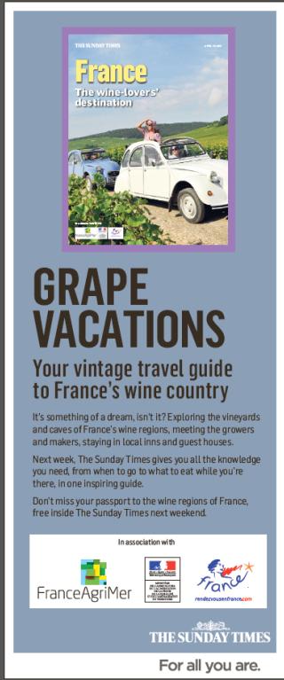 Les suppléments Grande-Bretagne : «The Sunday Times» - 22 avril, supplément «France :The wine-lovers