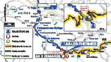 8 ème étape : Castres Ax-3-Domaines Le 6 juillet à partir de 12h00 à Ax-les-Thermes Le Relais-Étape est situé à 9 Km de l arrivée.