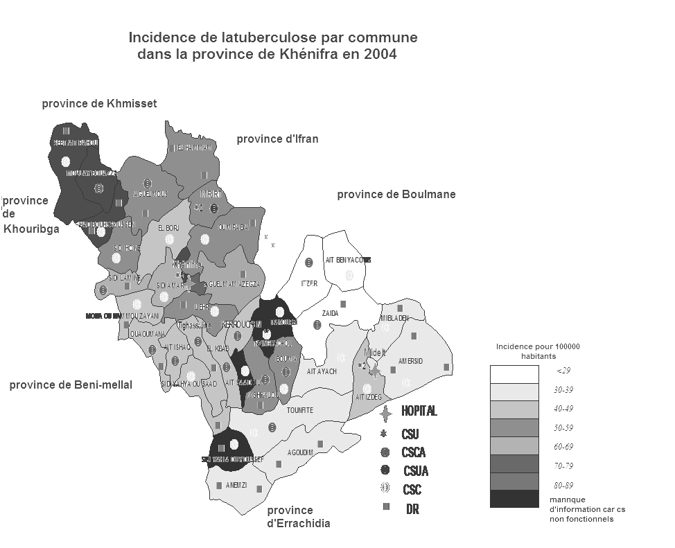 (2004) Figure XI : Distribution des nouveaux cas de tuberculose