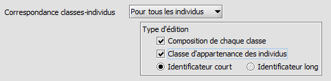 PARTI-3 / PARTI-4 : Liste des individus actifs dans les classes de la partition avant consolidation La procédure permet d éditer la correspondance «classes-individus», avant et après le processus d