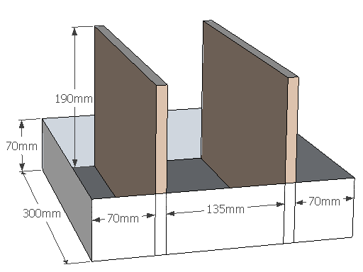 Figure 9 Obstruction 4 1.10 Bacs pour feu en nappe 1.10.1 Les bacs carrés avec panneaux de fibre et les bacs rectangulaires pour feu en nappe doivent être positionnés en fonction des scénarios d essai des appendices 2 à 4.