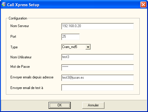 5.1.3 Serveur Mail Pour l envoi des relevés et des notifications d alarmes par email, il est nécessaire de paramétrer la connexion au serveur mail du client.