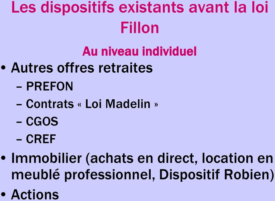 Madelin» CGOS CREF Immobilier (achats en direct,